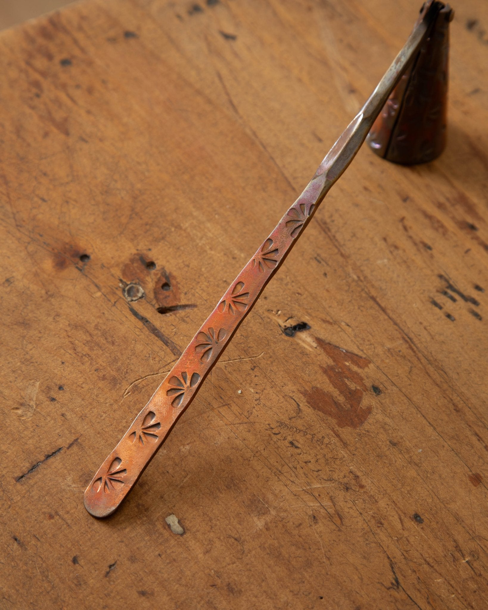Debossed Copper Candle Snuffer