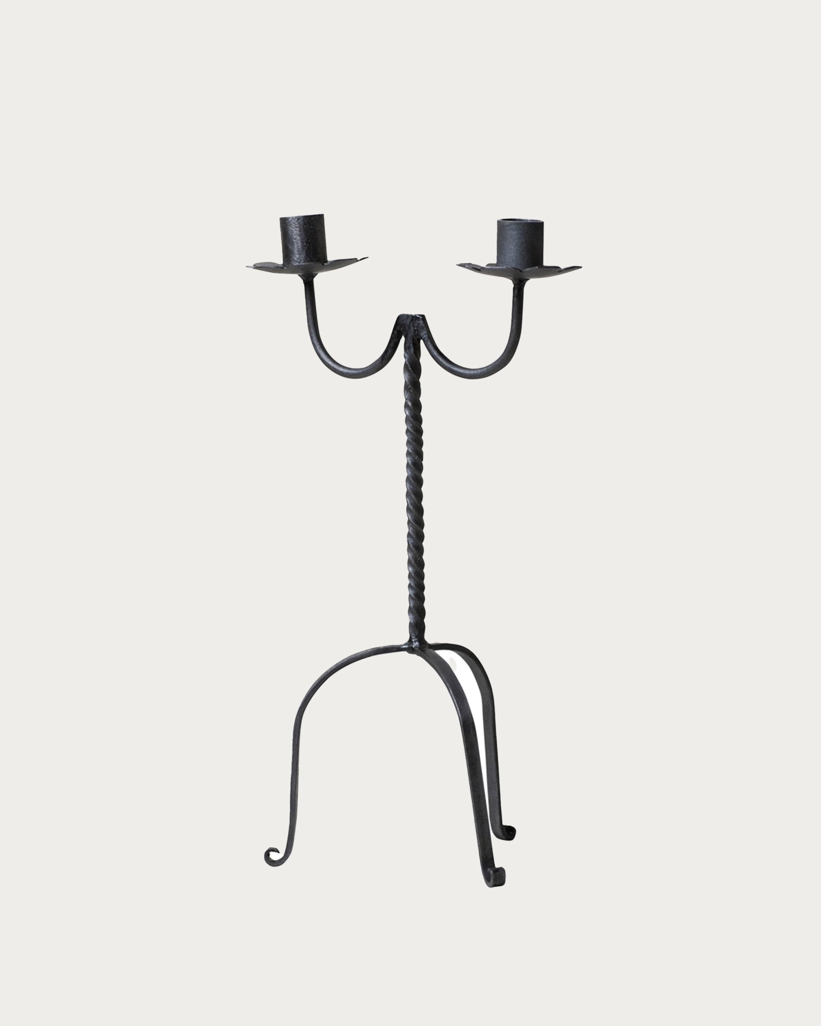 Double Taper Wrought Iron Candle Holder