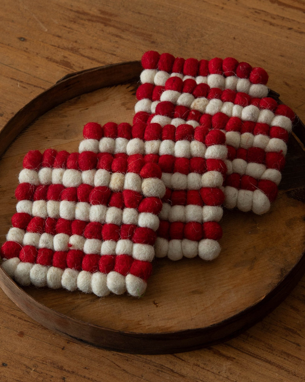 Handmade Wool Felt Ball Coasters