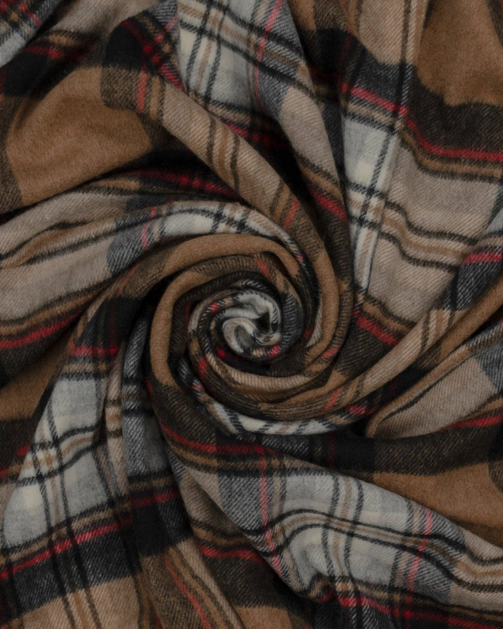 Highland Tartan Plaid Merino Wool Throw in Molasses