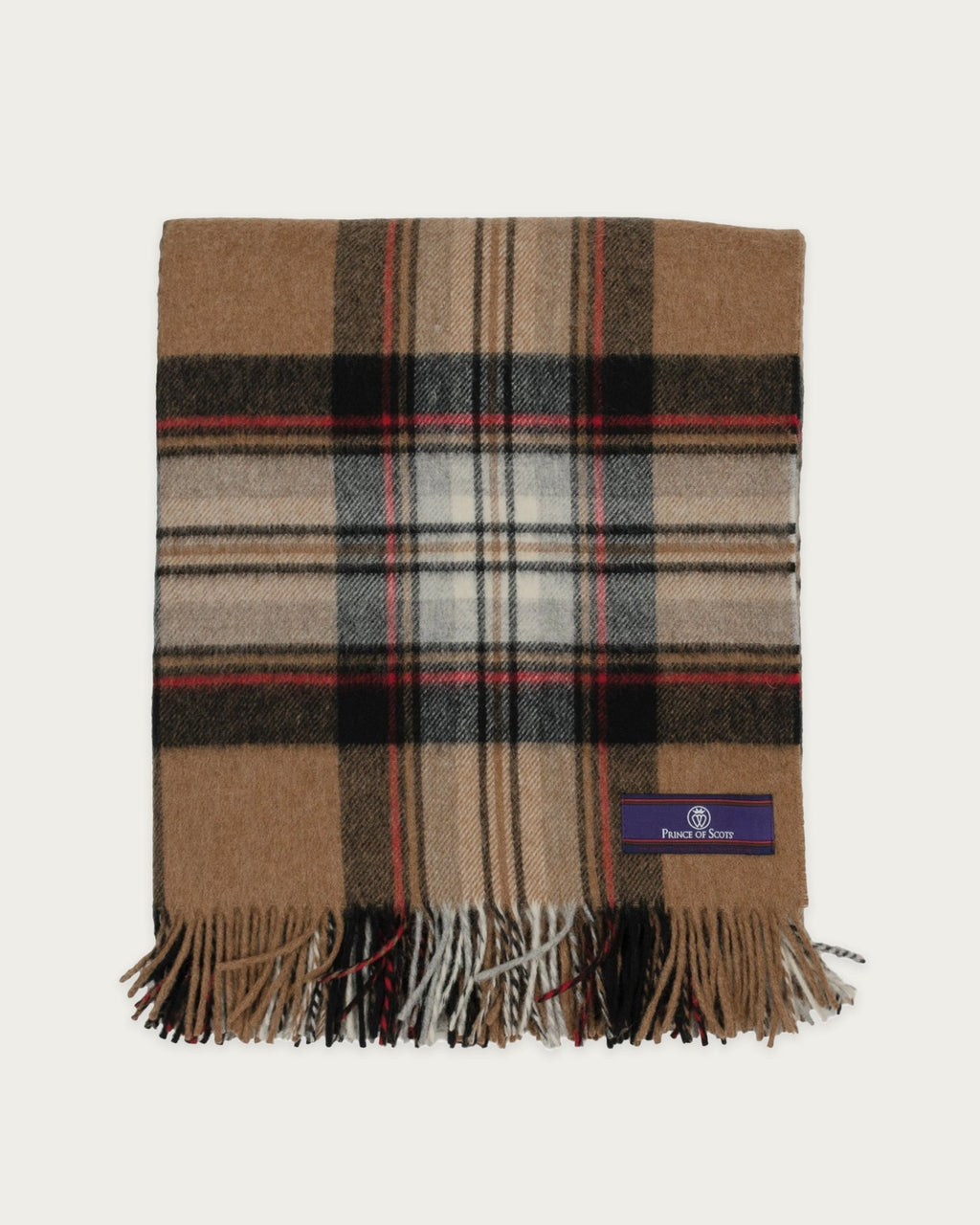 Highland Tartan Plaid Merino Wool Throw in Molasses