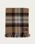 Highland Tartan Plaid Merino Wool Throw in Molasses