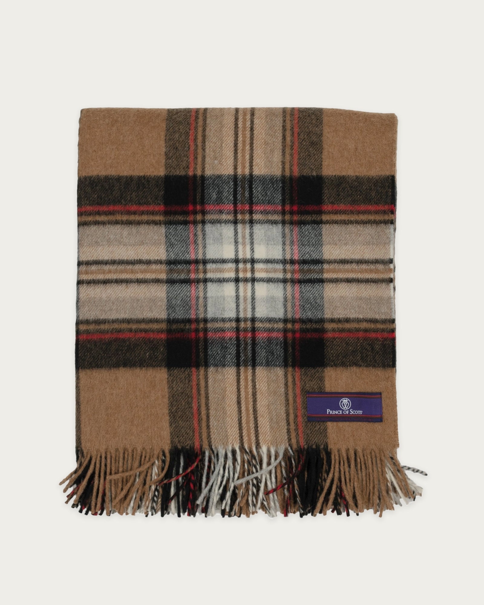 Highland Tartan Plaid Merino Wool Throw in Molasses