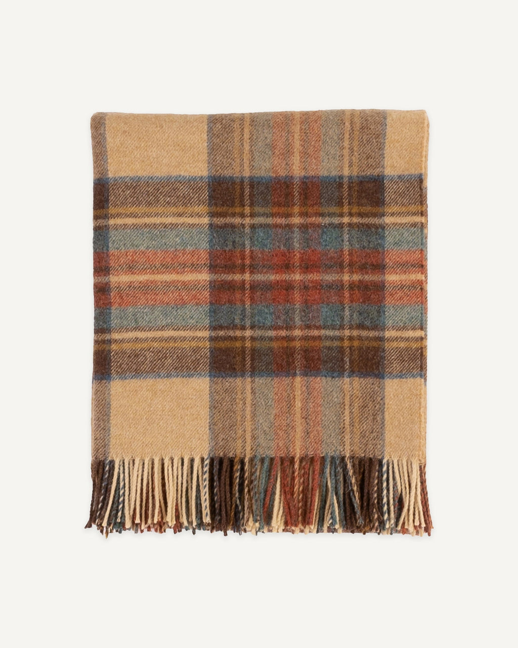 Highland Tweed Lambs Wool Plaid Throw