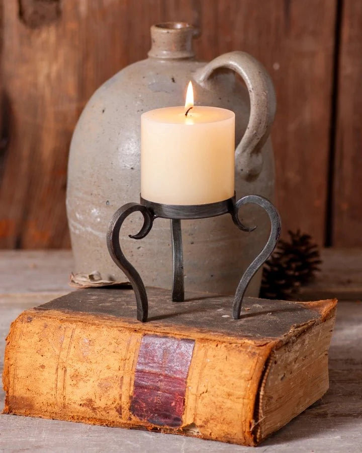 Raised Wrought Iron Pillar Candle Holder