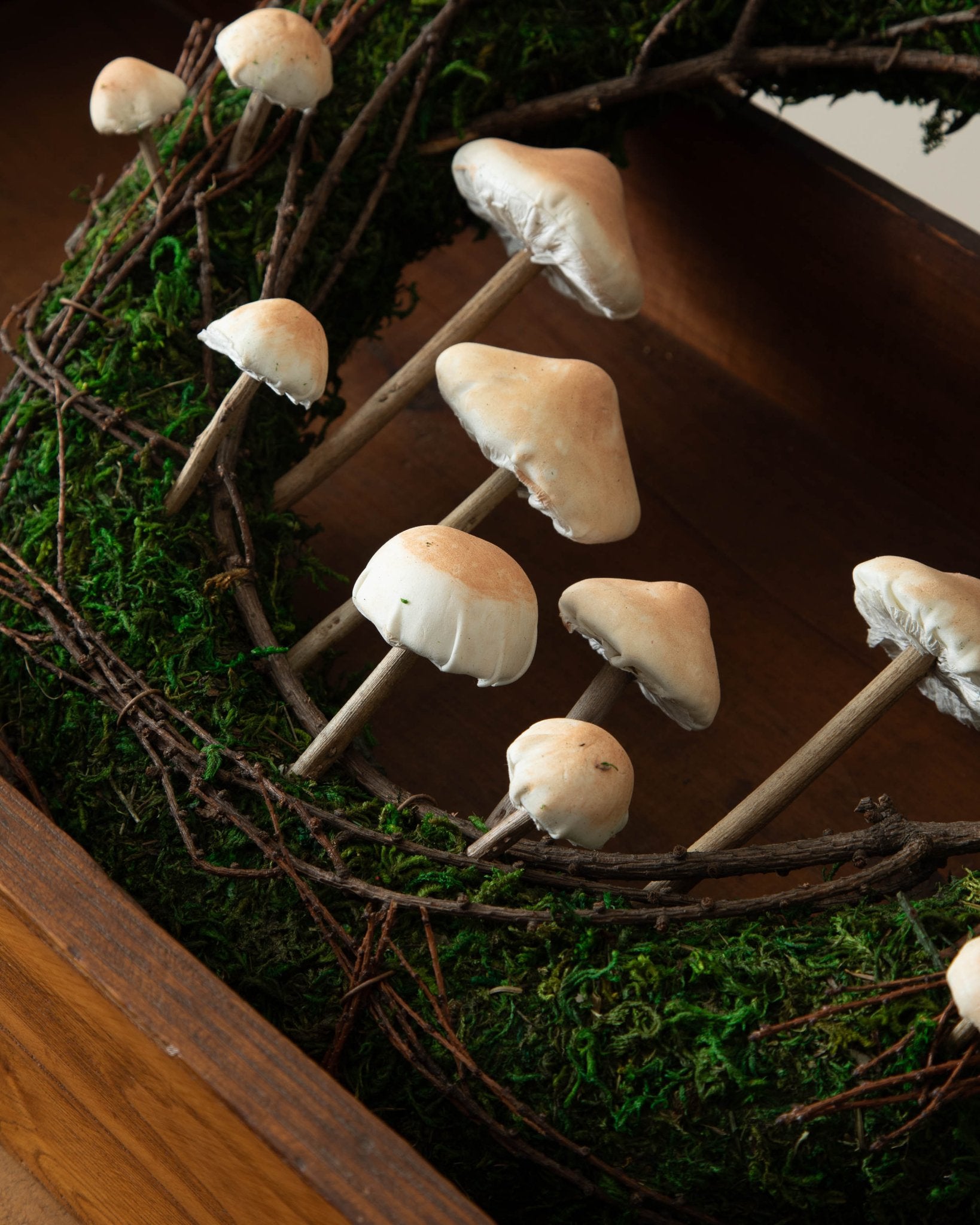Twig & Moss Wreath w/ Mushrooms