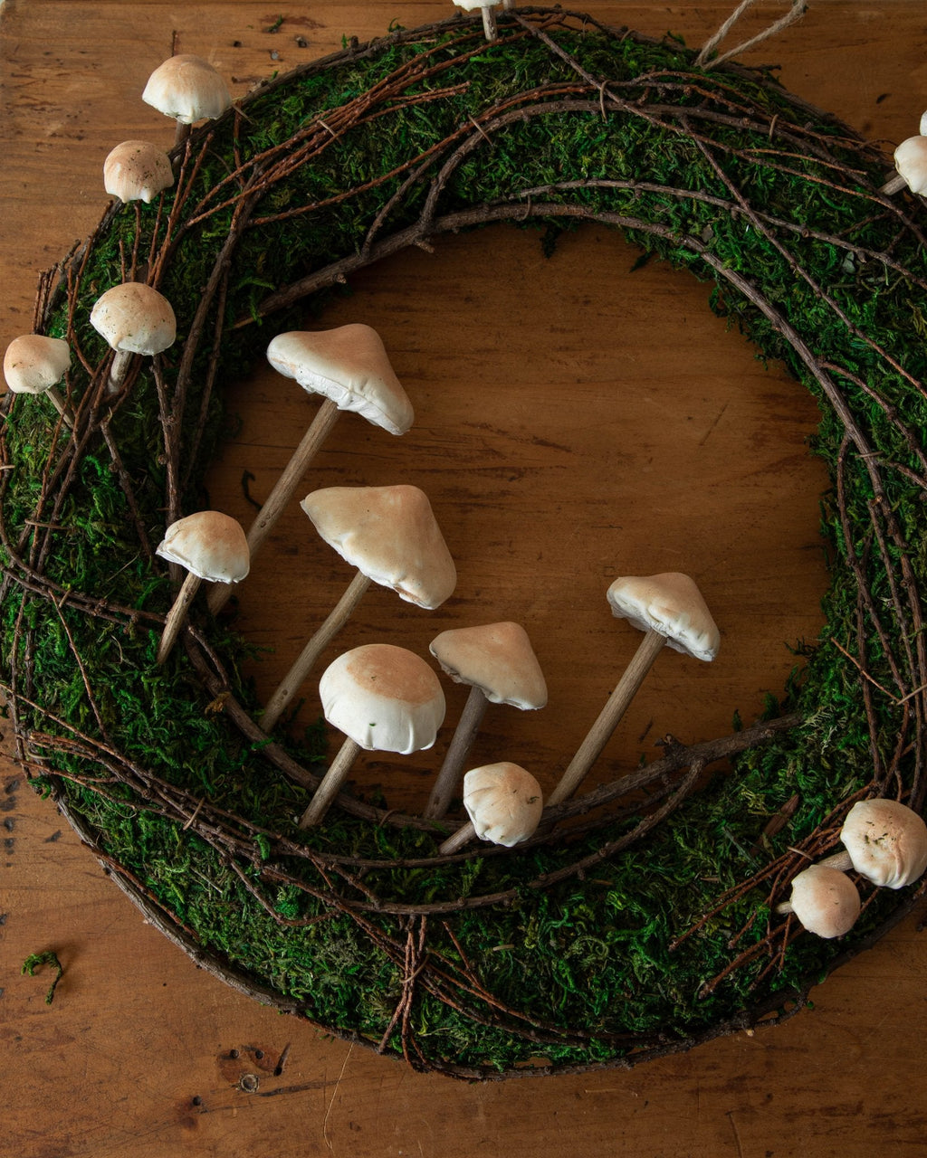 Twig & Moss Wreath w/ Mushrooms