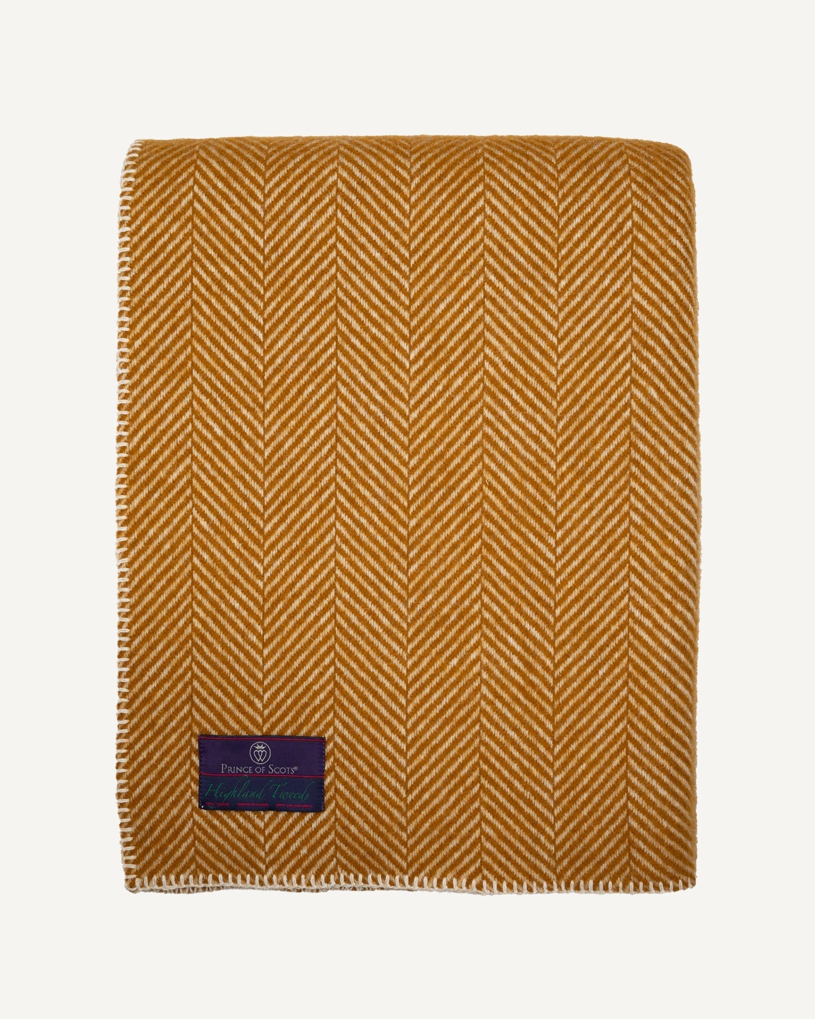 Whiskey Herringbone Highland Tweed Big Throw