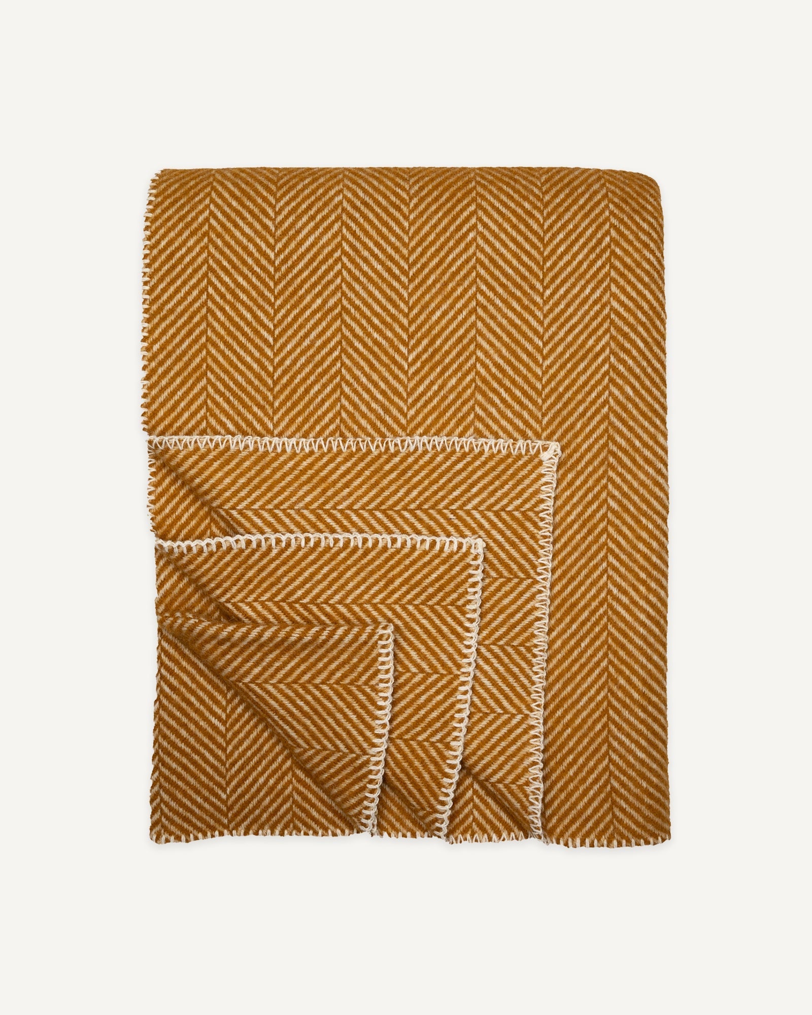Whiskey Herringbone Highland Tweed Big Throw